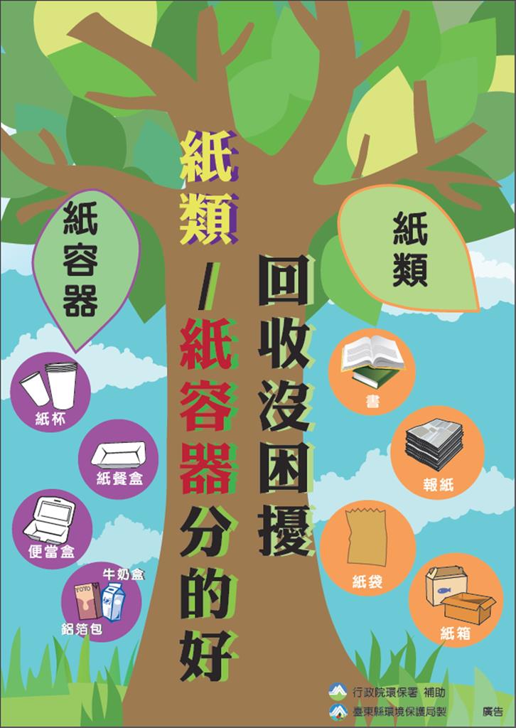 紙容器不是紙類 臺東縣環保局呼籲民眾紙類與紙容器請分開回收